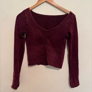 Avocado Activewear Burgundy Long Sleeve Top